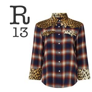 R13 Exaggerated Collar Cowboy Shirt XS